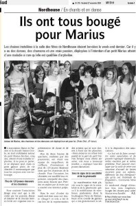 article paru dans les DNA pour le spectacle de danse