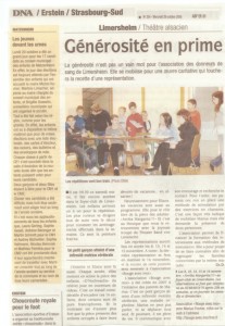 article paru dans les DNA sur la pièce de théatre