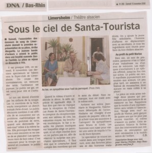 article paru dans les DNA sur la pièce de théatre